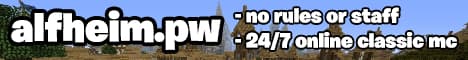alfheim.pw 1.7.2 No Rules Mature Survival banner