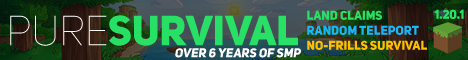 PureSurvival - [ SMP || 1.20.1 || Bedrock & Java Crossplay ] banner